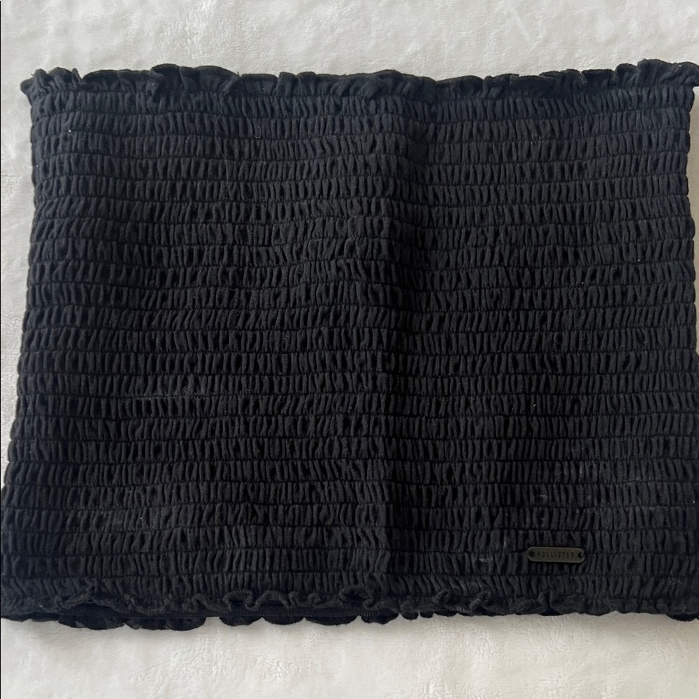 Hollister Black Smocked Crop Top